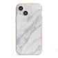 Faux Marble Effect Italian iPhone 13 Mini TPU Impact Case with Pink Edges