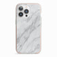 Faux Marble Effect Italian iPhone 13 Pro TPU Impact Case with Pink Edges