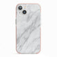 Faux Marble Effect Italian iPhone 13 TPU Impact Case with Pink Edges