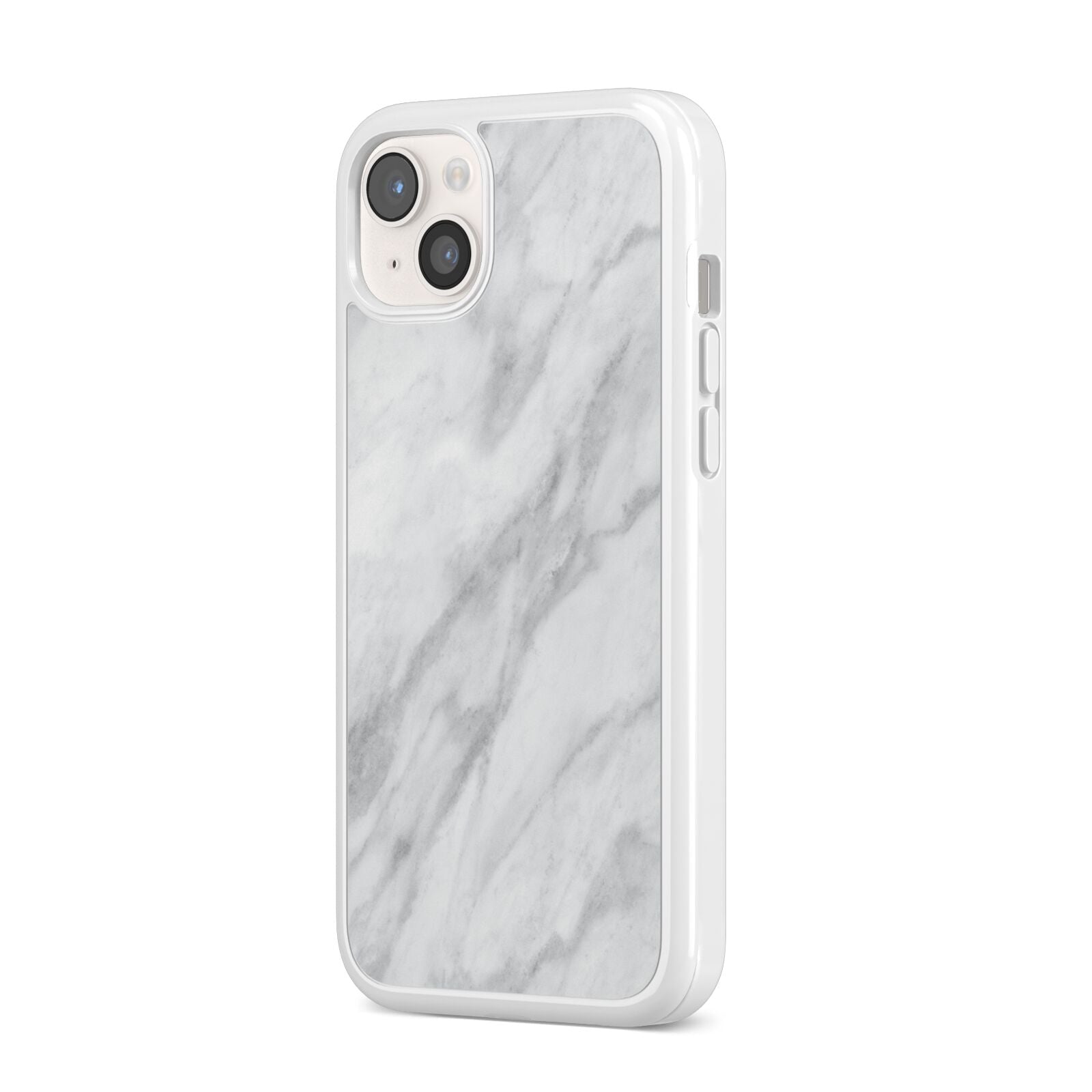 Faux Marble Effect Italian iPhone 14 Plus Clear Tough Case Starlight Angled Image