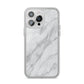 Faux Marble Effect Italian iPhone 14 Pro Max Clear Tough Case Silver