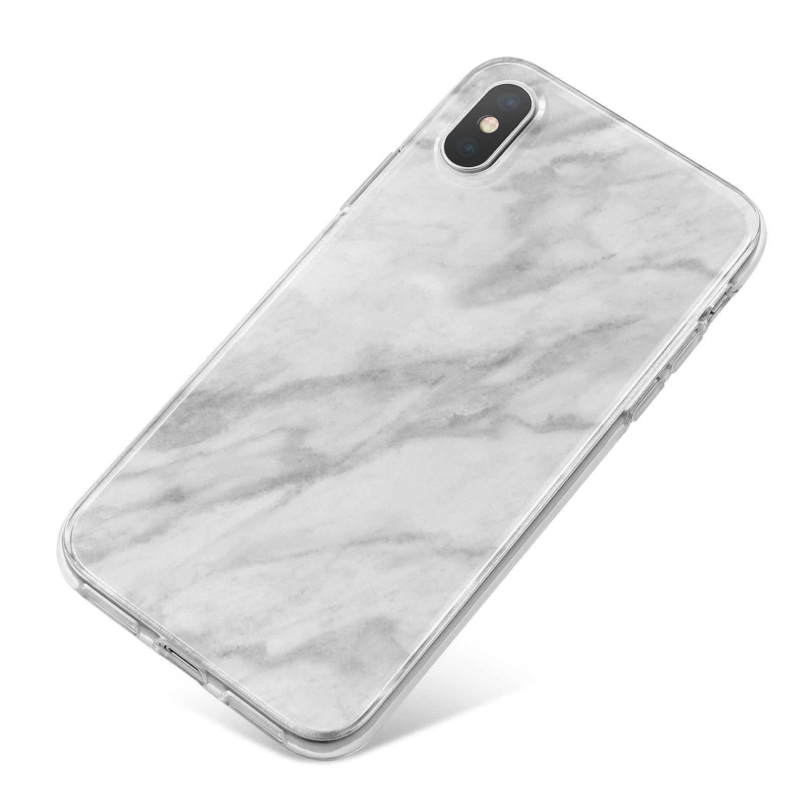 Faux Marble Effect Italian iPhone X Bumper Case on Silver iPhone