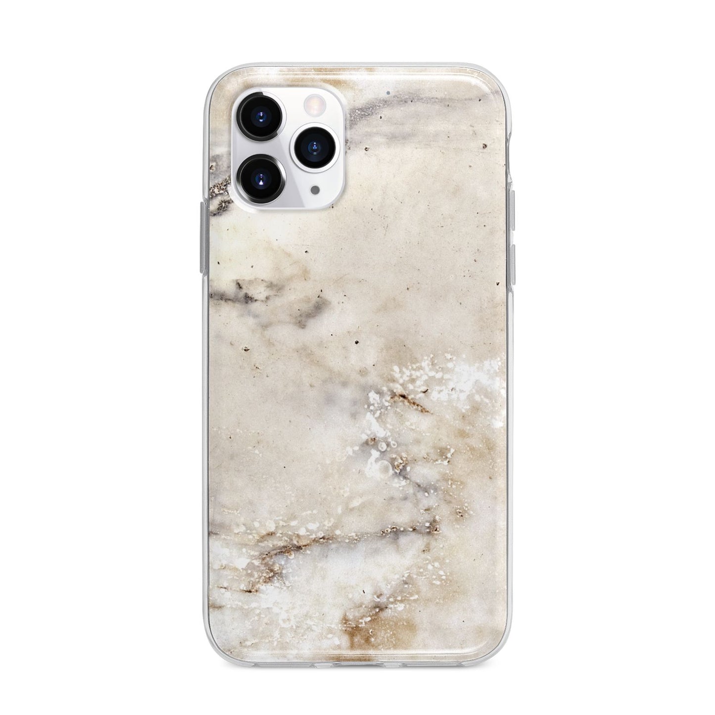 Faux Marble Effect Print Apple iPhone 11 Pro Max in Silver with Bumper Case
