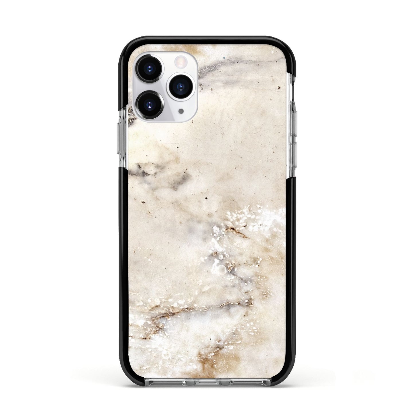 Faux Marble Effect Print Apple iPhone 11 Pro in Silver with Black Impact Case