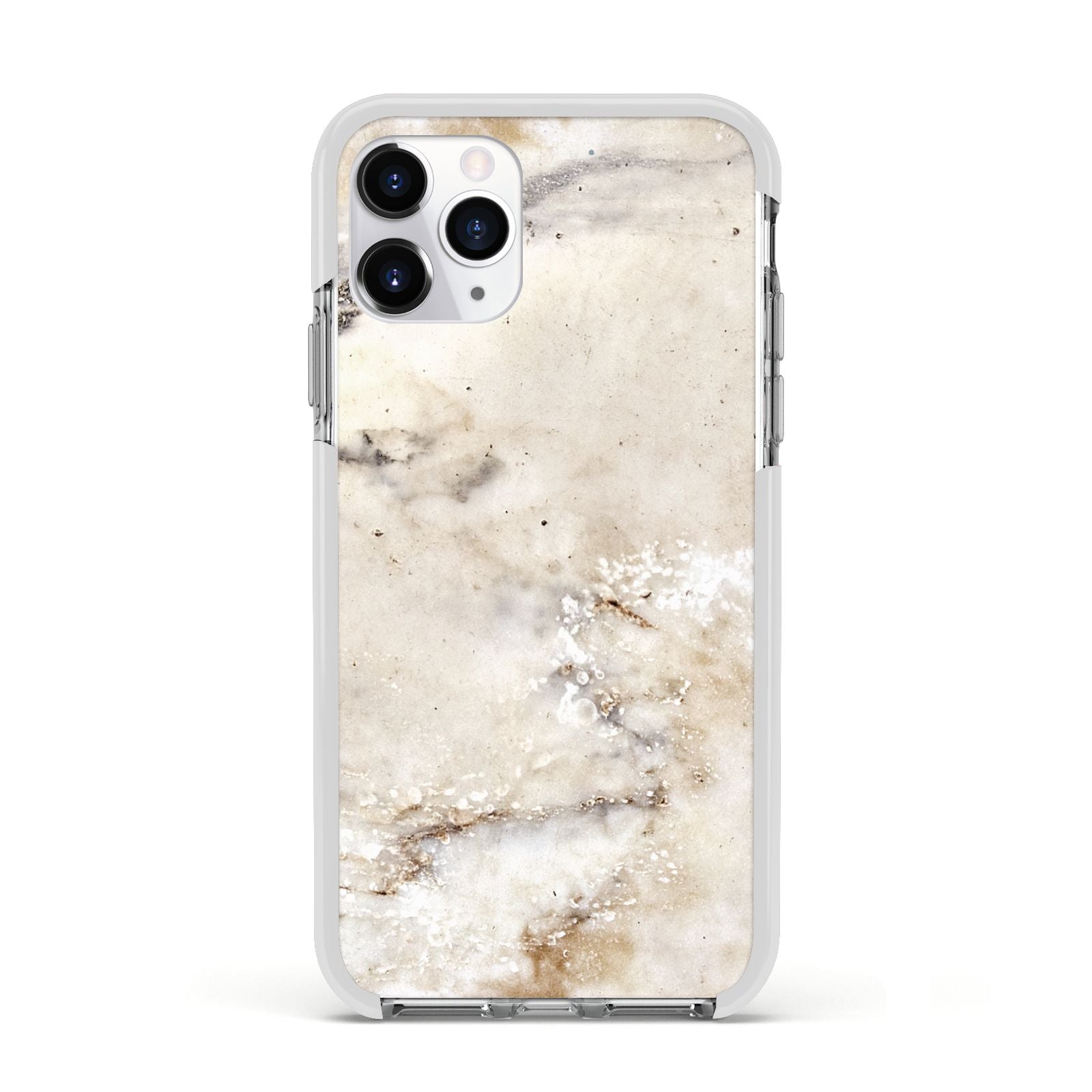 Faux Marble Effect Print Apple iPhone 11 Pro in Silver with White Impact Case