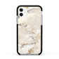 Faux Marble Effect Print Apple iPhone 11 in White with Black Impact Case
