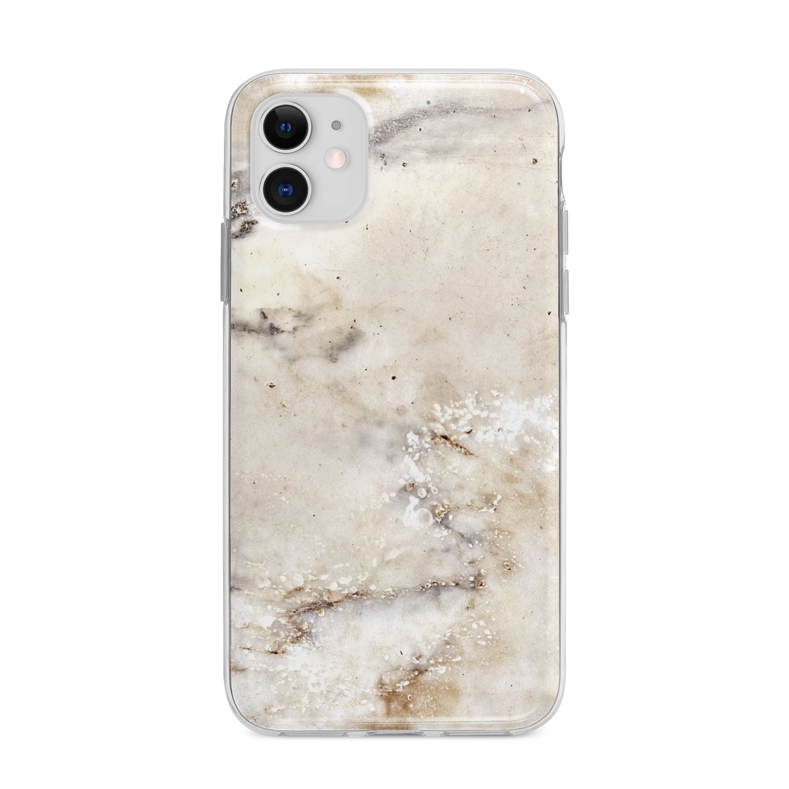 Faux Marble Effect Print Apple iPhone 11 in White with Bumper Case