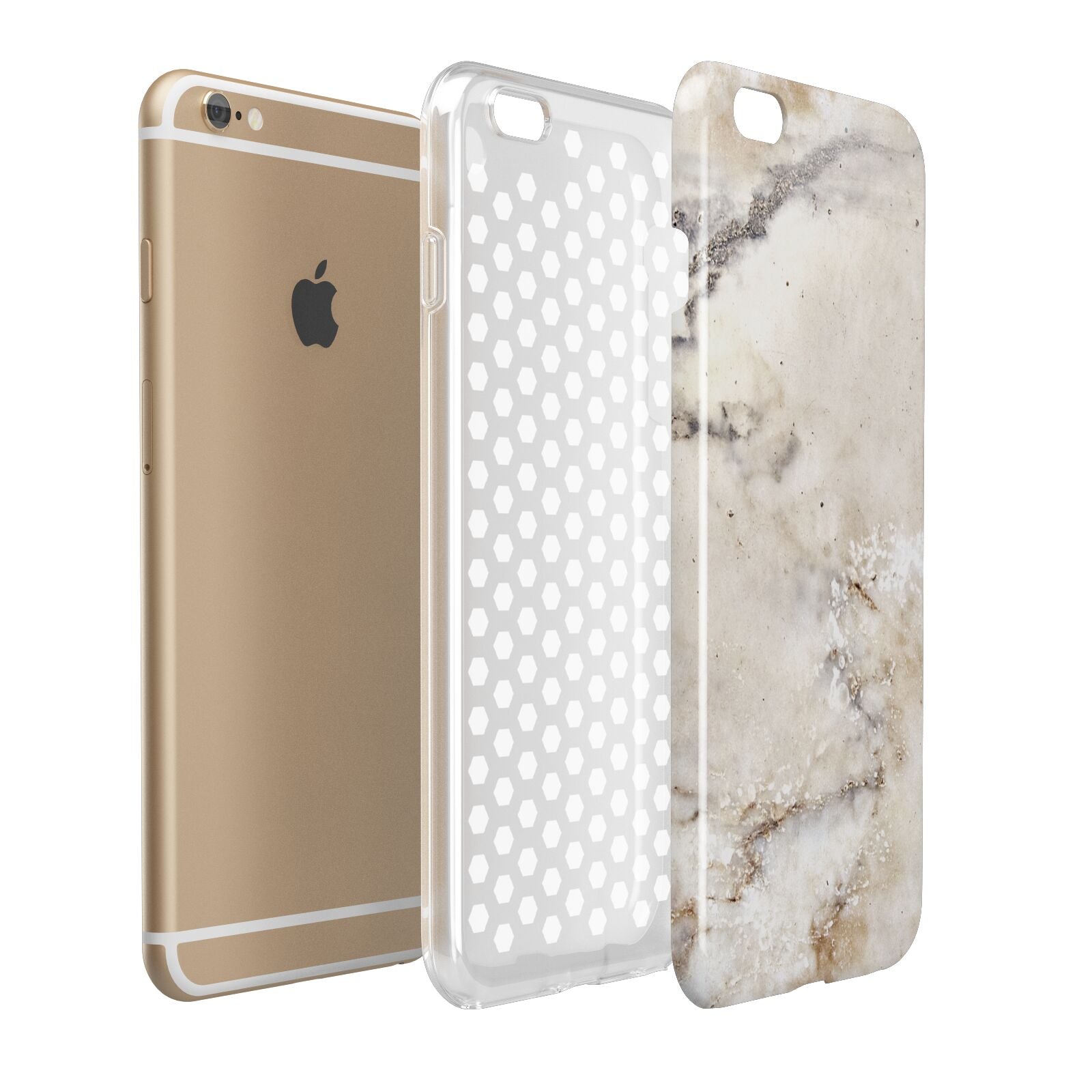 Faux Marble Effect Print Apple iPhone 6 Plus 3D Tough Case Expand Detail Image