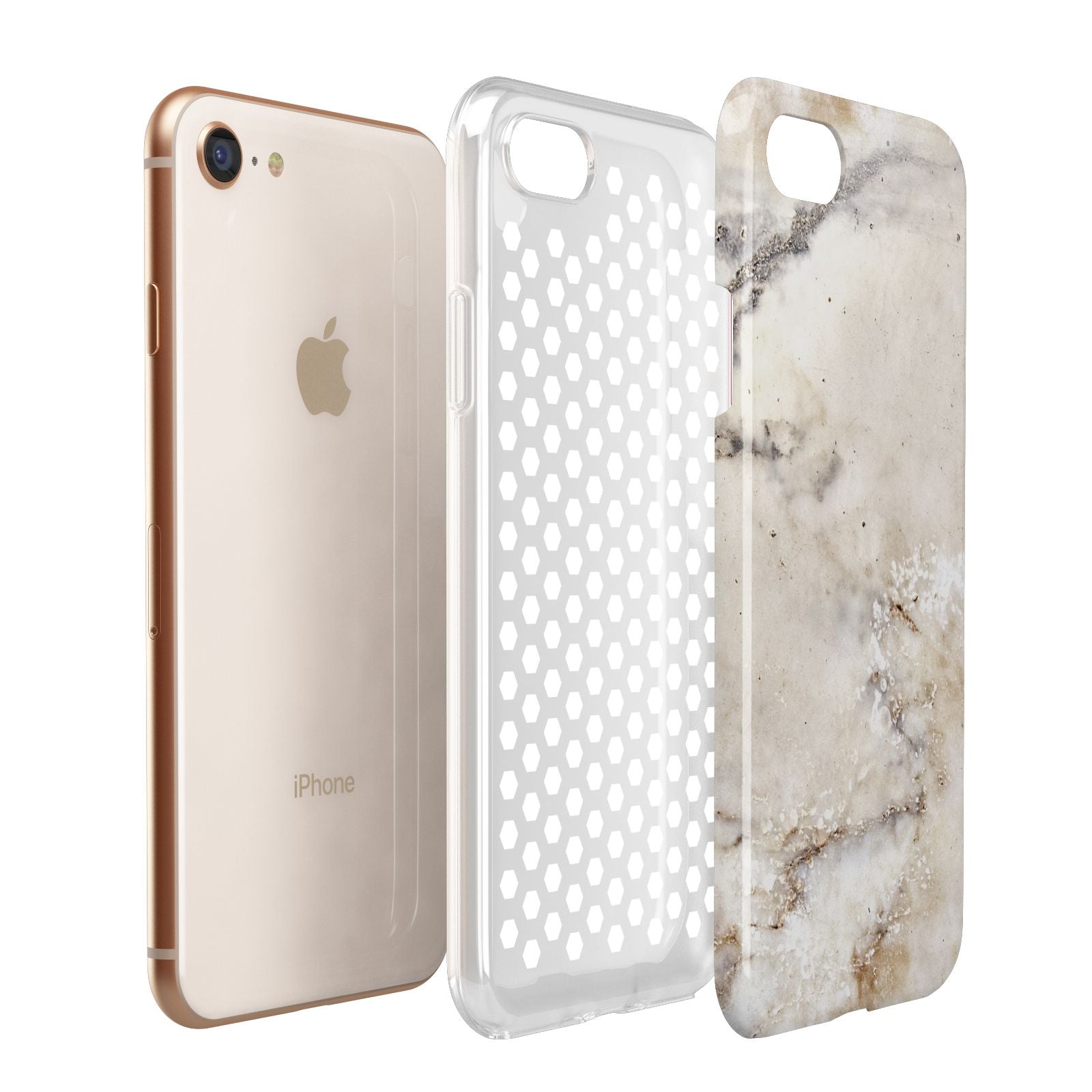 Faux Marble Effect Print Apple iPhone 7 8 3D Tough Case Expanded View