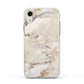 Faux Marble Effect Print Apple iPhone XR Impact Case White Edge on Silver Phone