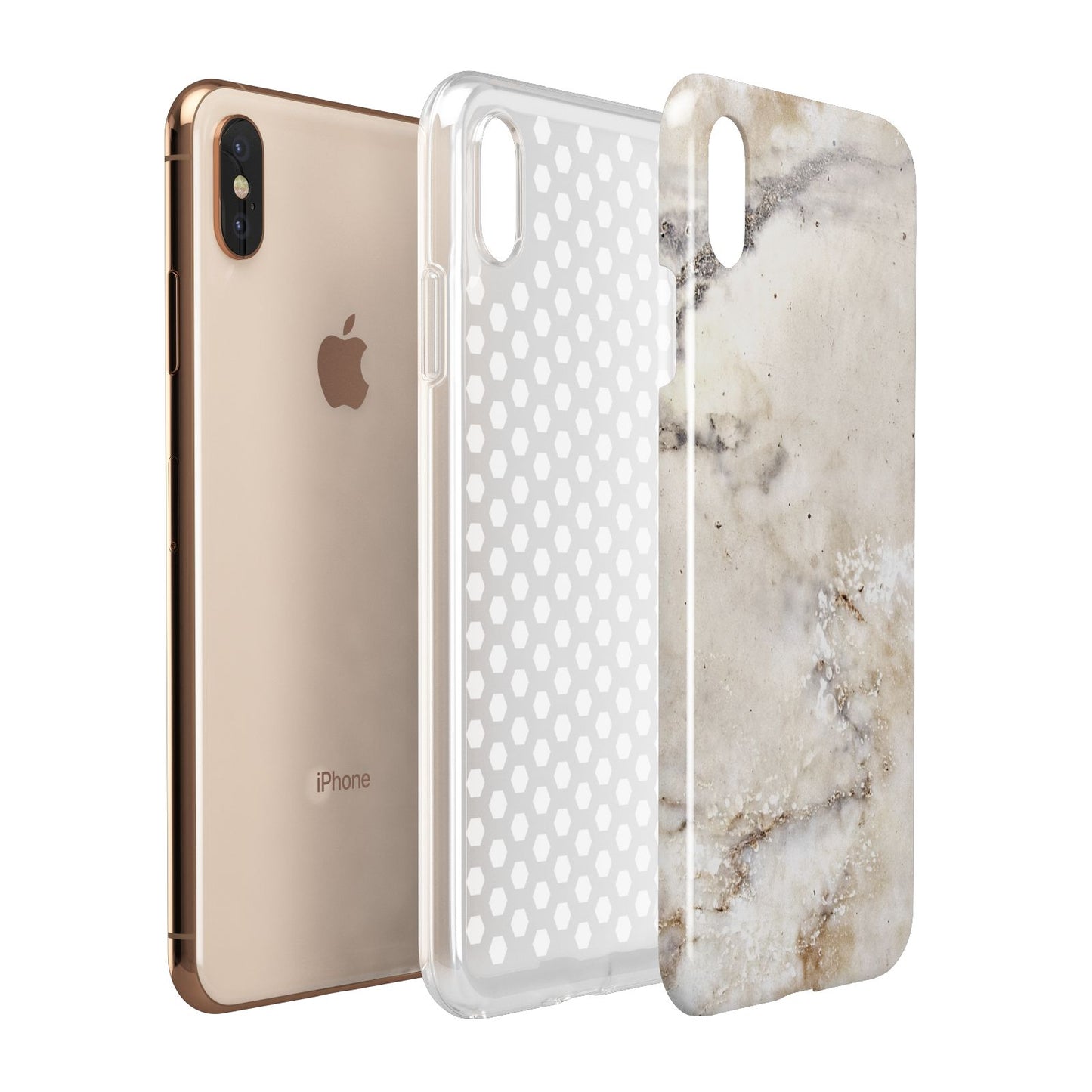 Faux Marble Effect Print Apple iPhone Xs Max 3D Tough Case Expanded View