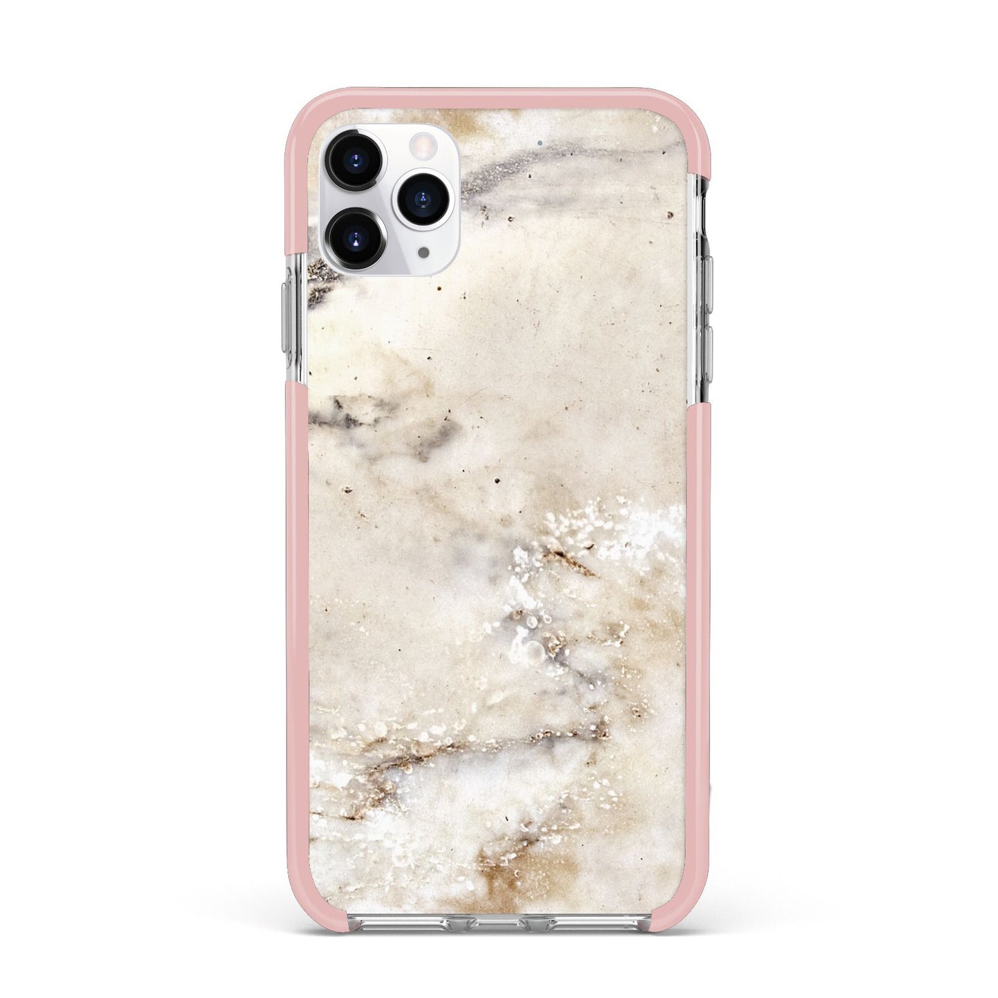 Faux Marble Effect Print iPhone 11 Pro Max Impact Pink Edge Case