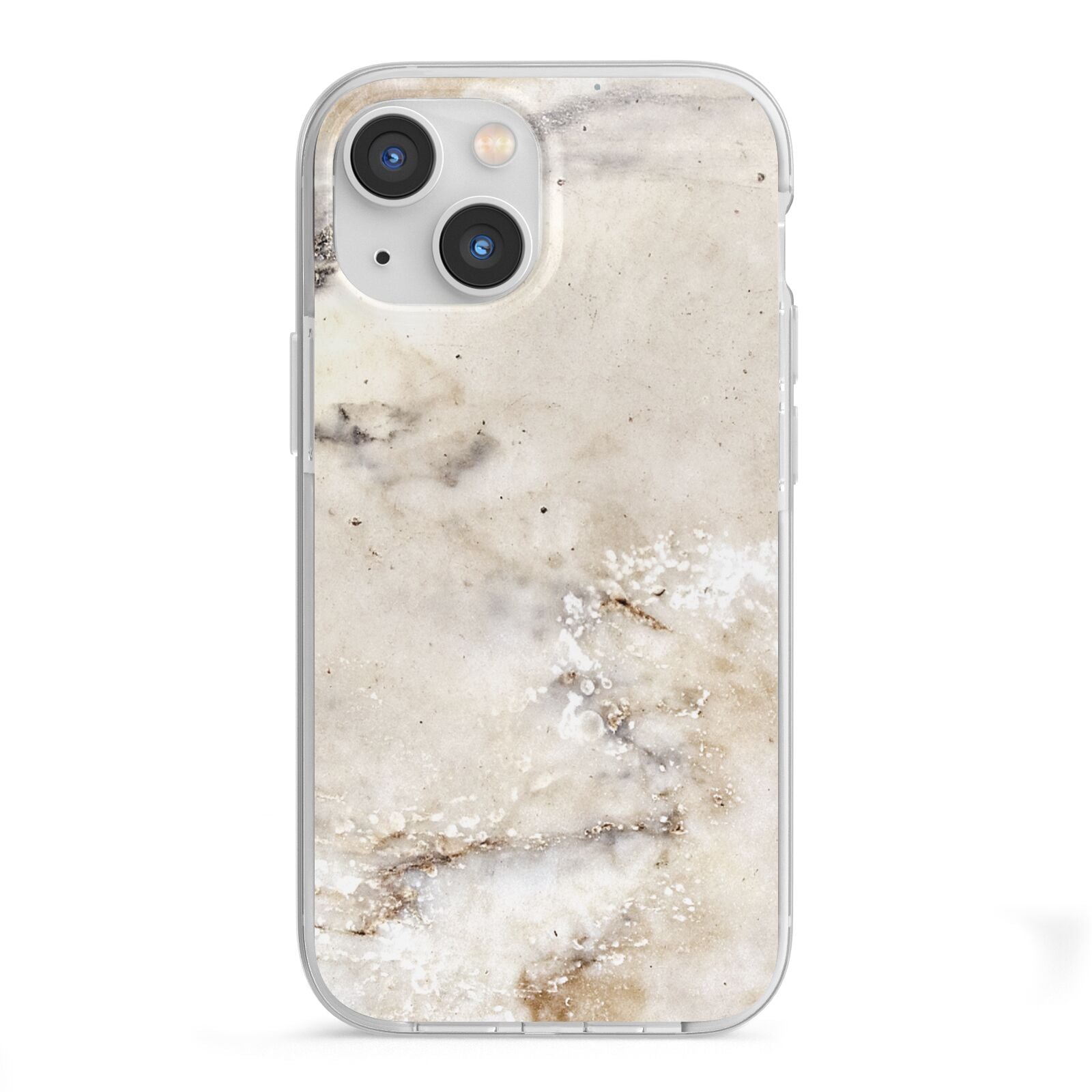 Faux Marble Effect Print iPhone 13 Mini TPU Impact Case with White Edges