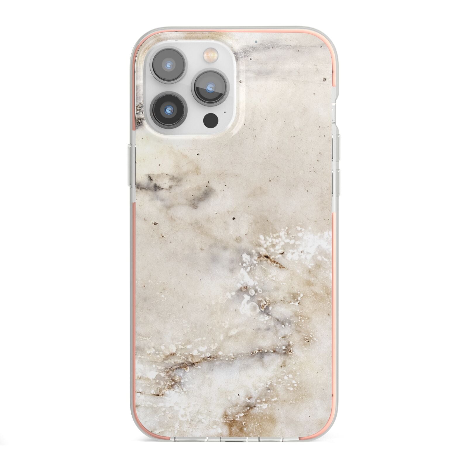 Faux Marble Effect Print iPhone 13 Pro Max TPU Impact Case with Pink Edges
