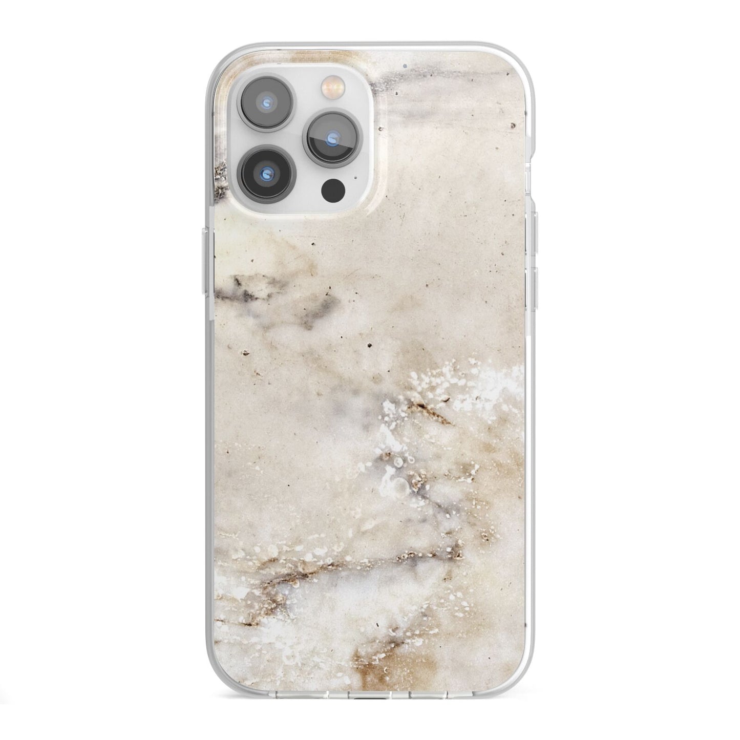 Faux Marble Effect Print iPhone 13 Pro Max TPU Impact Case with White Edges