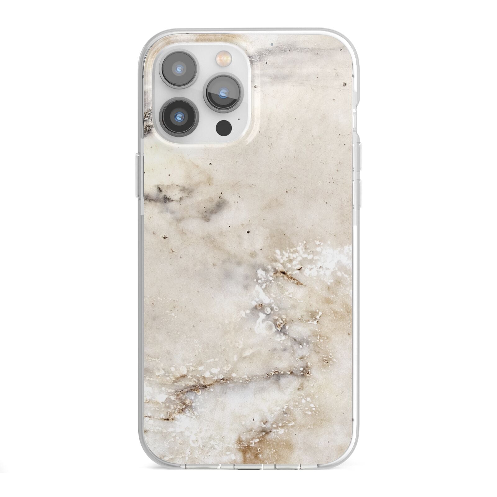 Faux Marble Effect Print iPhone 13 Pro Max TPU Impact Case with White Edges