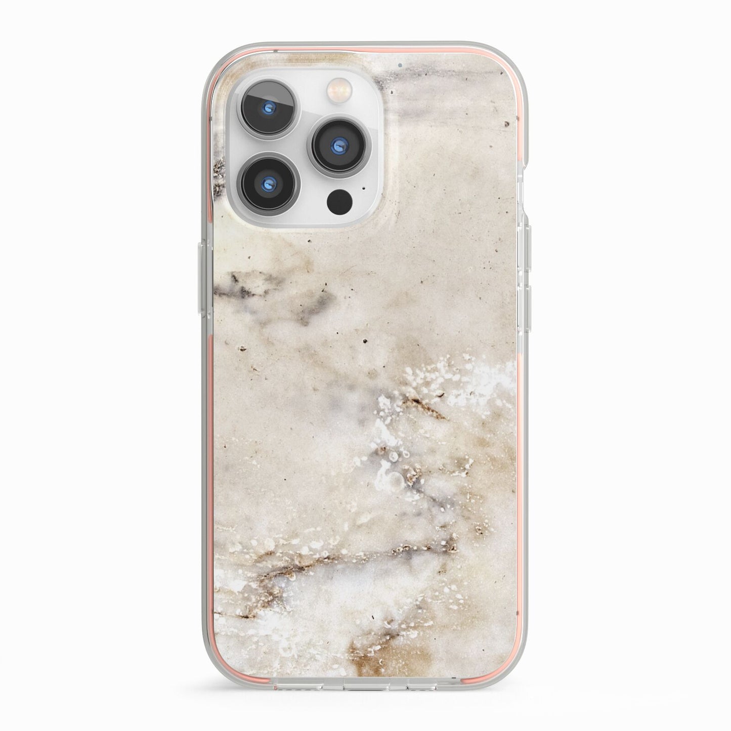 Faux Marble Effect Print iPhone 13 Pro TPU Impact Case with Pink Edges