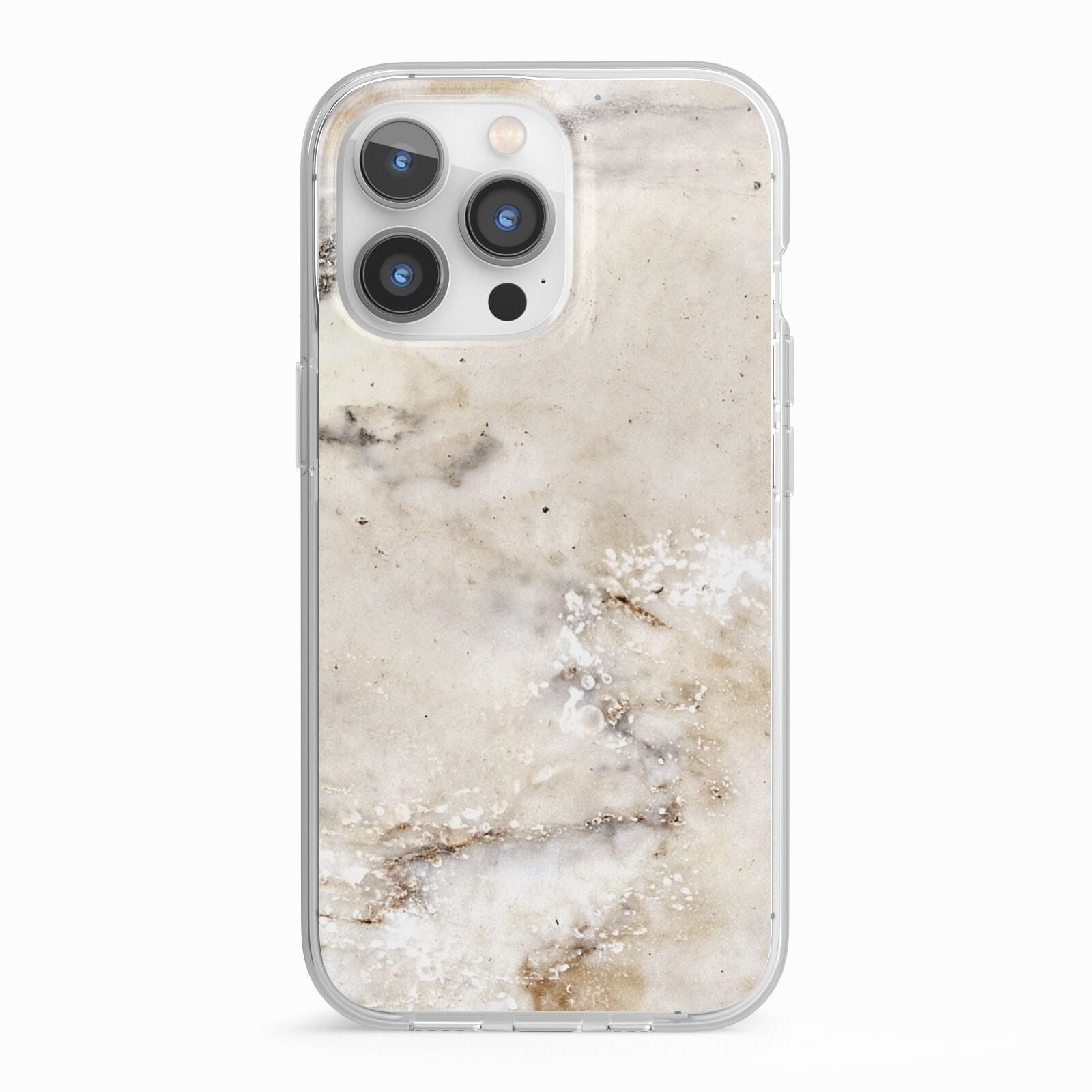 Faux Marble Effect Print iPhone 13 Pro TPU Impact Case with White Edges