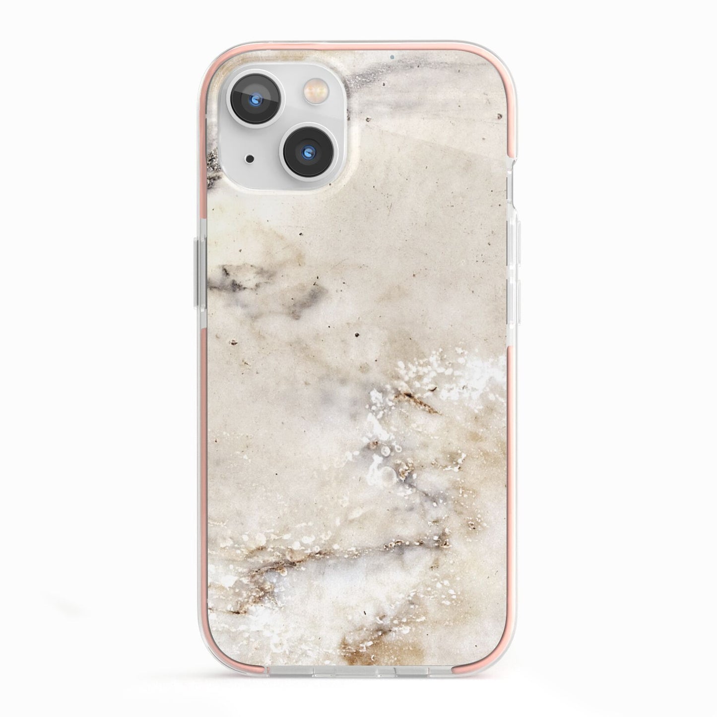 Faux Marble Effect Print iPhone 13 TPU Impact Case with Pink Edges