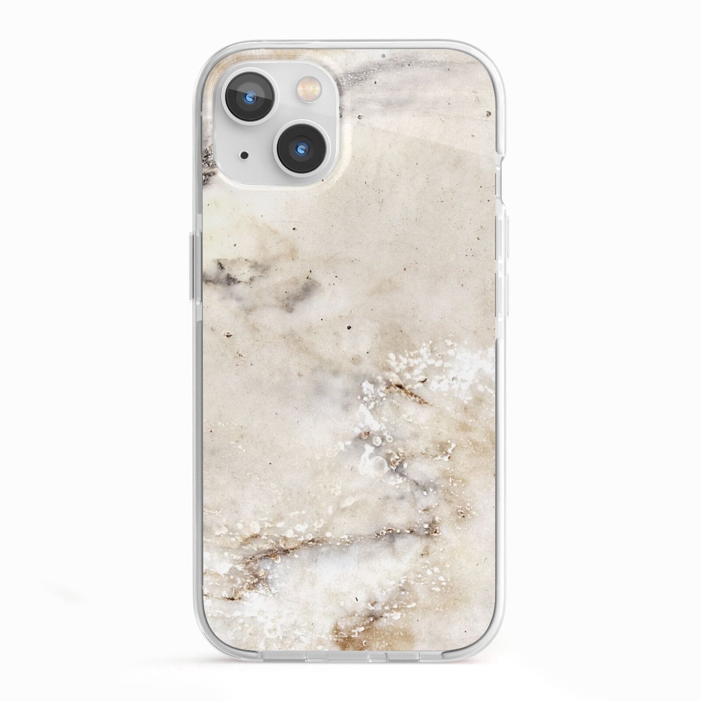 Faux Marble Effect Print iPhone 13 TPU Impact Case with White Edges