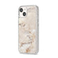 Faux Marble Effect Print iPhone 14 Glitter Tough Case Starlight Angled Image