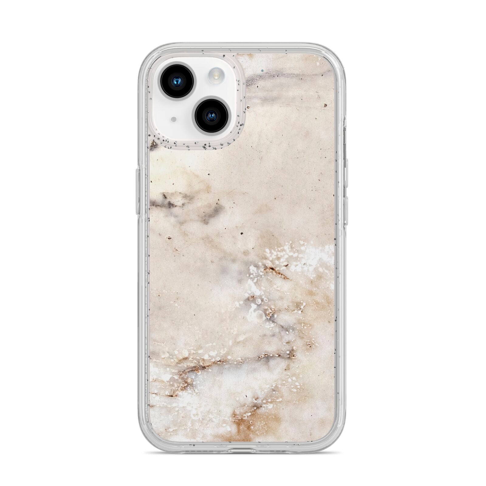 Faux Marble Effect Print iPhone 14 Glitter Tough Case Starlight