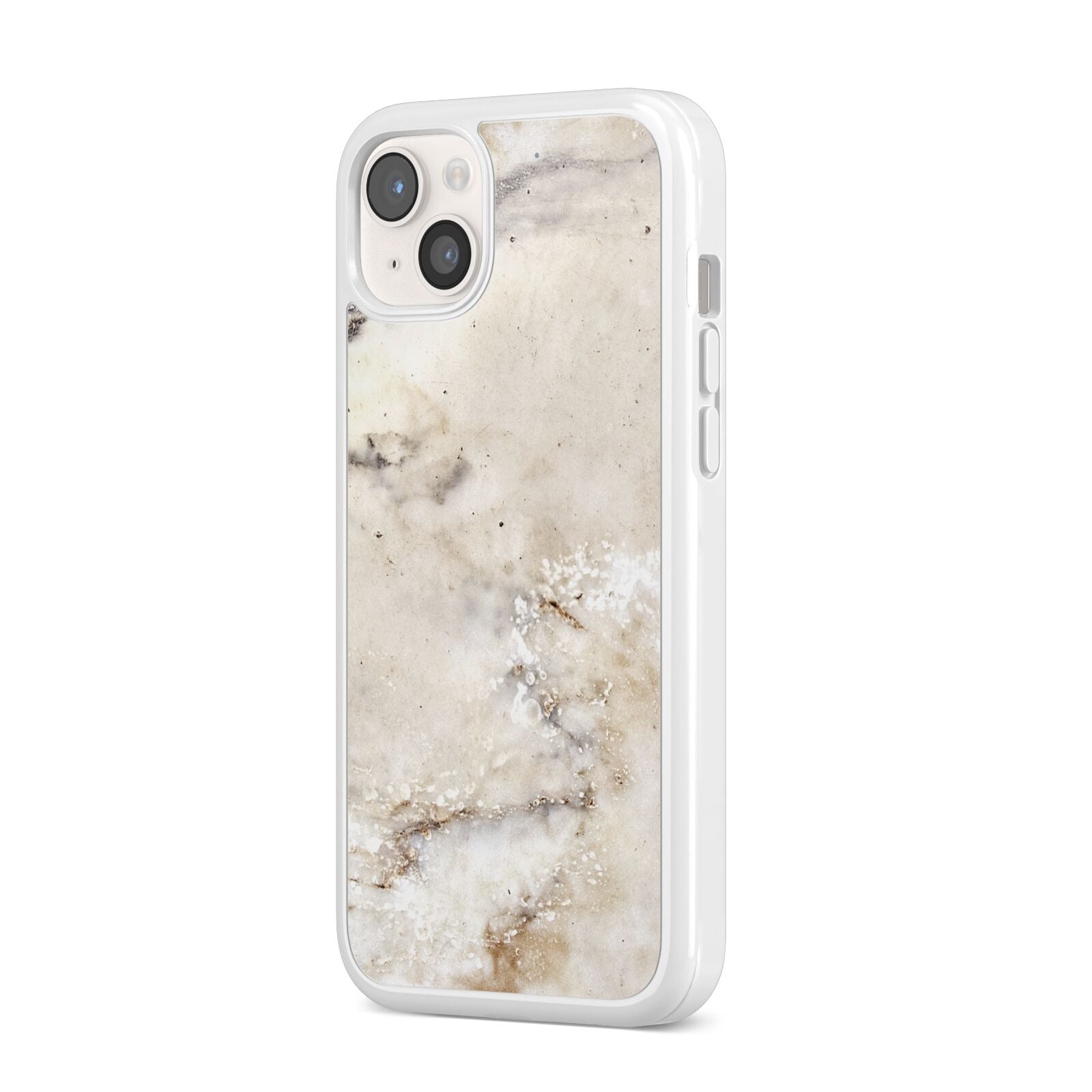Faux Marble Effect Print iPhone 14 Plus Clear Tough Case Starlight Angled Image