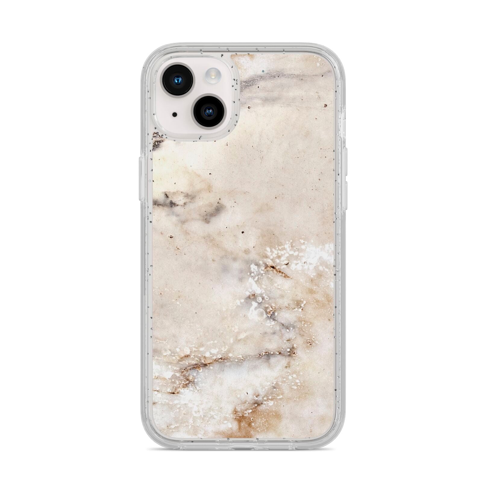 Faux Marble Effect Print iPhone 14 Plus Glitter Tough Case Starlight