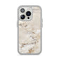 Faux Marble Effect Print iPhone 14 Pro Clear Tough Case Silver
