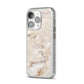 Faux Marble Effect Print iPhone 14 Pro Glitter Tough Case Silver Angled Image