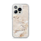 Faux Marble Effect Print iPhone 14 Pro Glitter Tough Case Silver