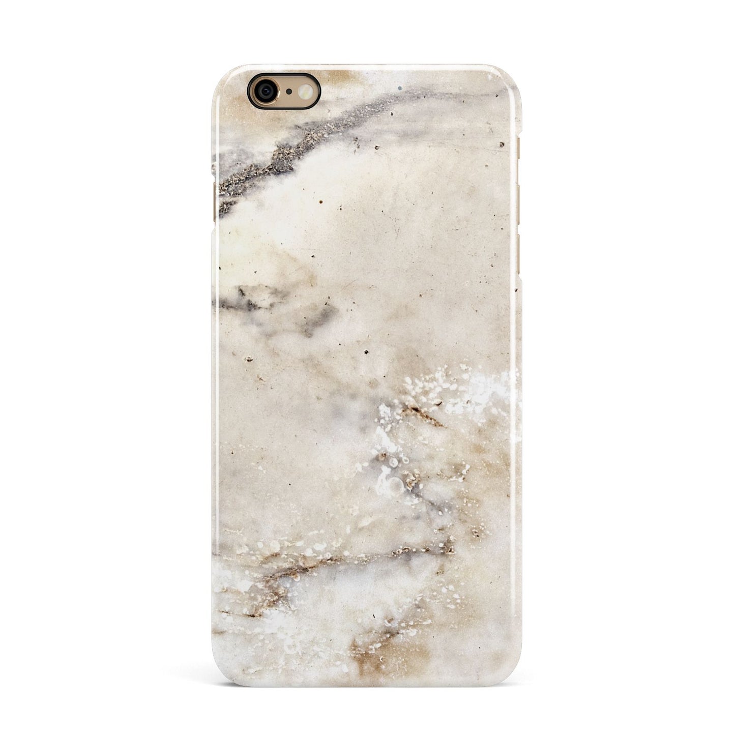 Faux Marble Effect Print iPhone 6 Plus 3D Snap Case on Gold Phone