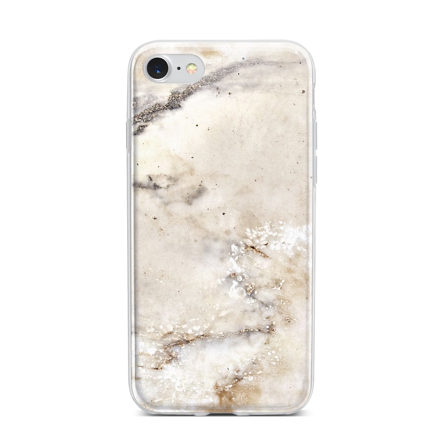 Faux Marble Effect Print iPhone 7 Bumper Case on Silver iPhone