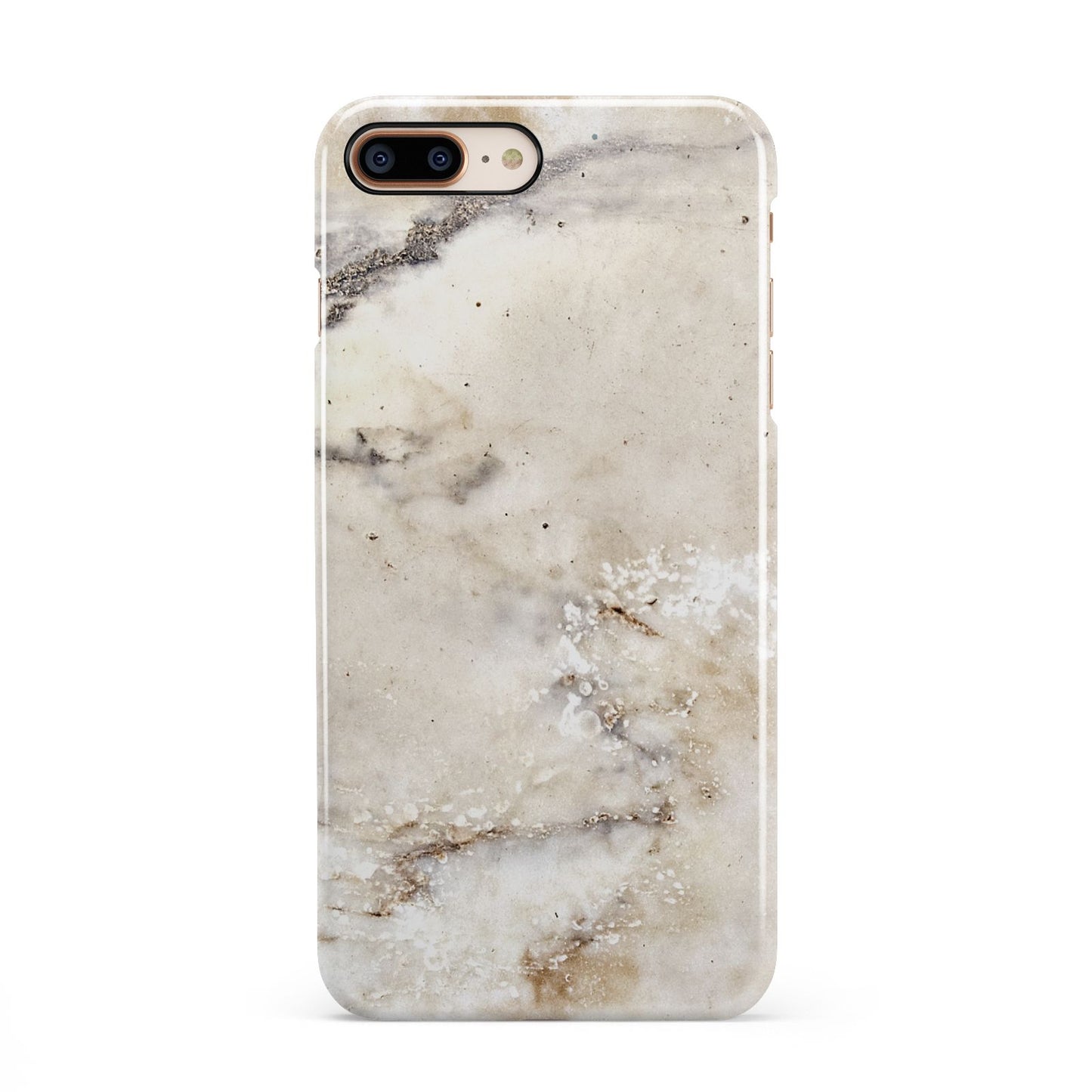 Faux Marble Effect Print iPhone 8 Plus 3D Snap Case on Gold Phone