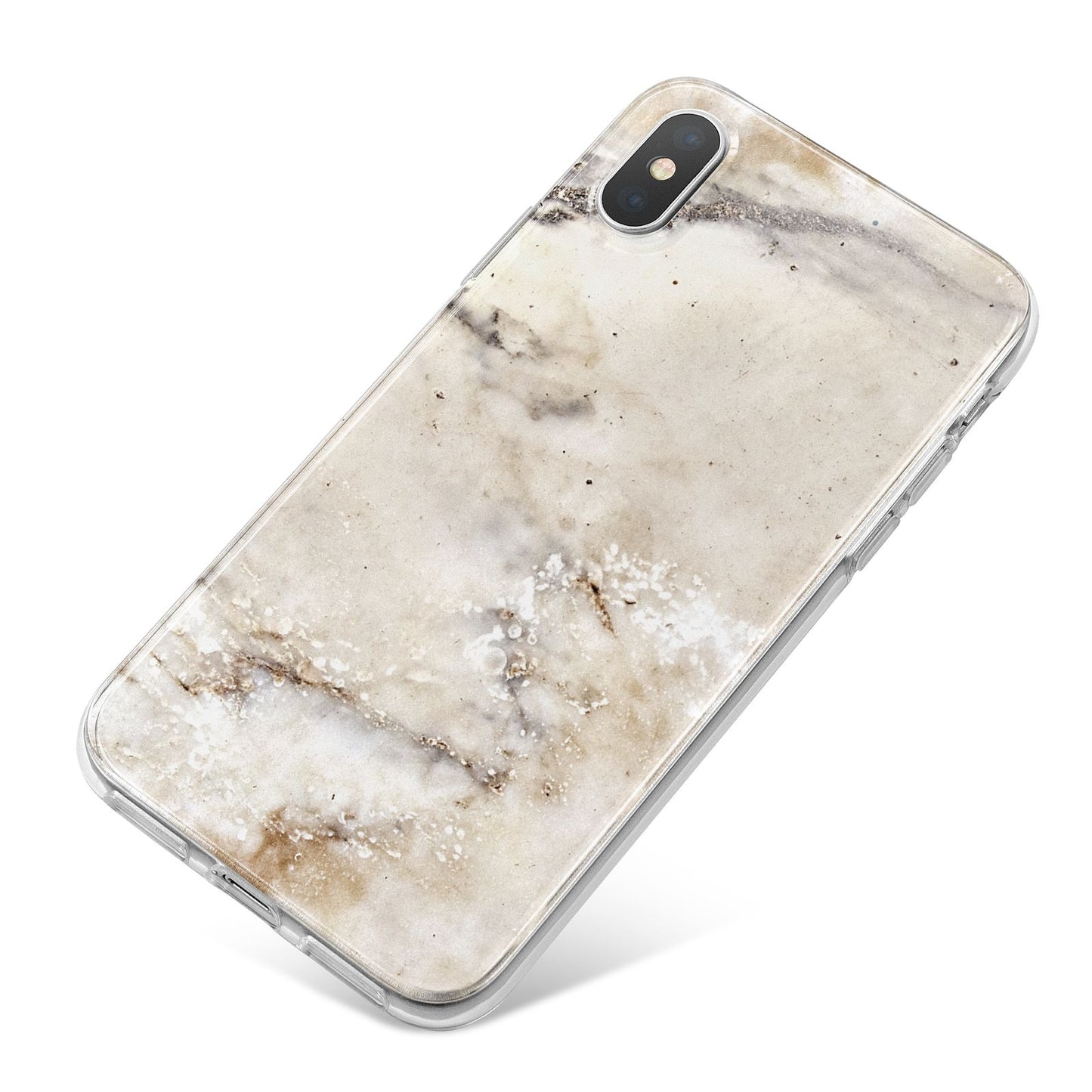 Faux Marble Effect Print iPhone X Bumper Case on Silver iPhone