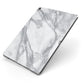 Faux Marble Effect White Grey Apple iPad Case on Grey iPad Side View
