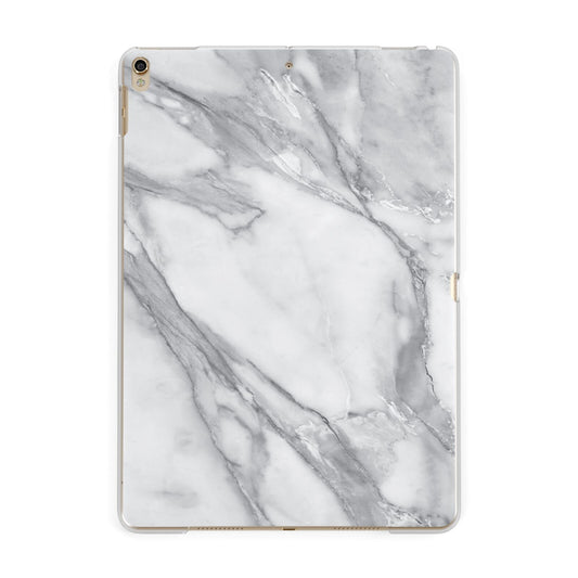 Faux Marble Effect White Grey Apple iPad Gold Case