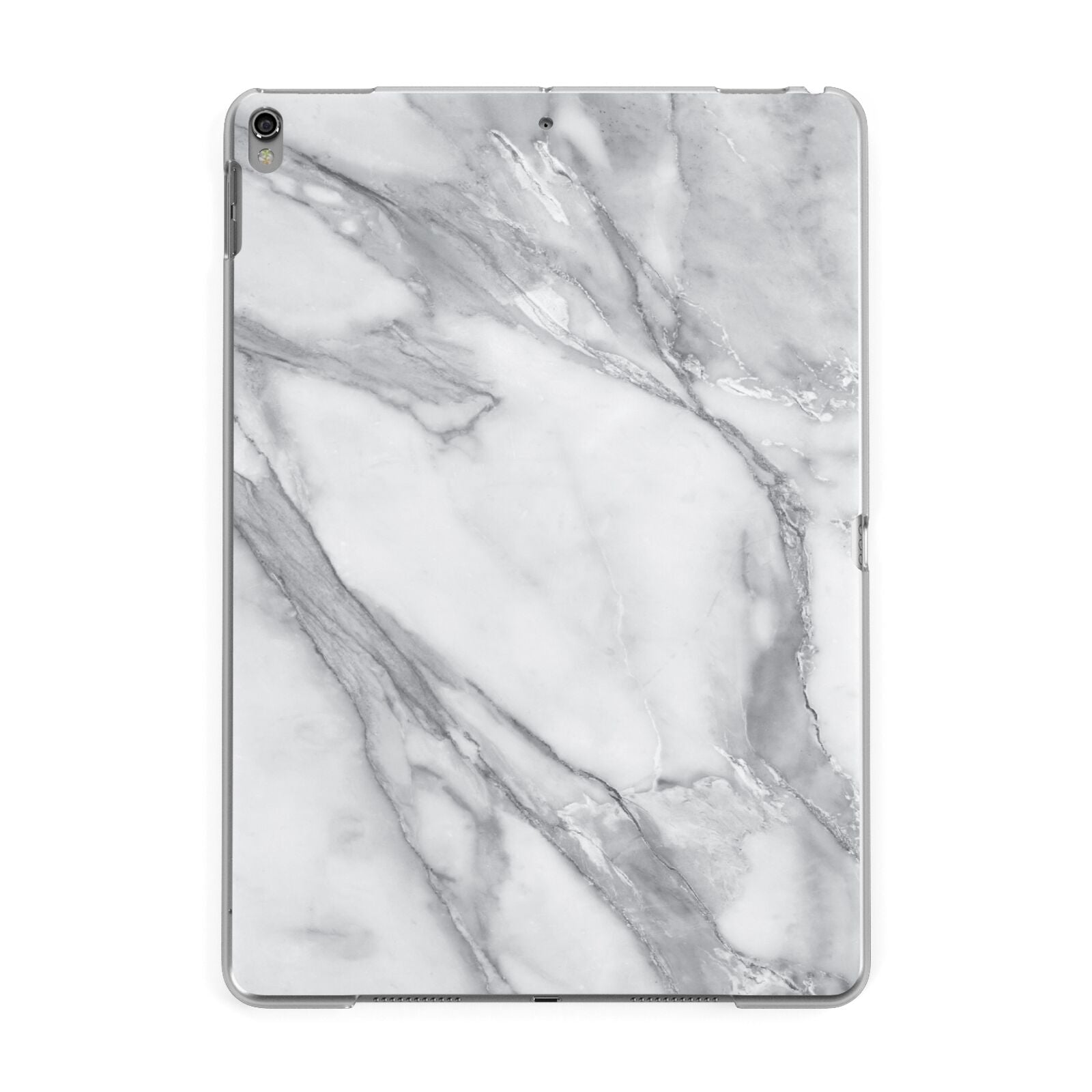 Faux Marble Effect White Grey Apple iPad Grey Case