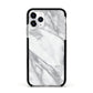 Faux Marble Effect White Grey Apple iPhone 11 Pro in Silver with Black Impact Case