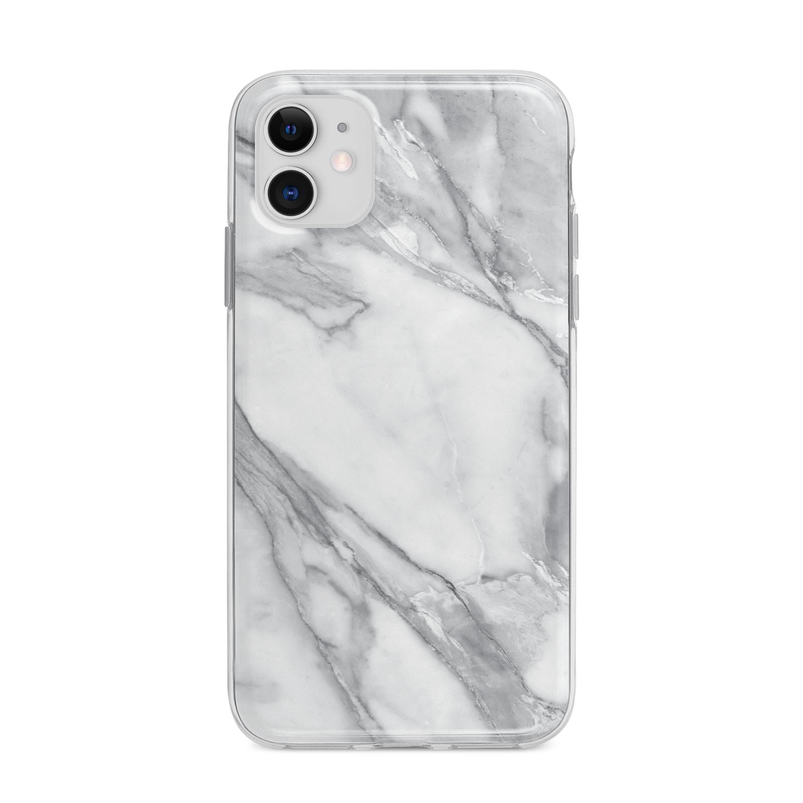 Faux Marble Effect White Grey Apple iPhone 11 in White with Bumper Case