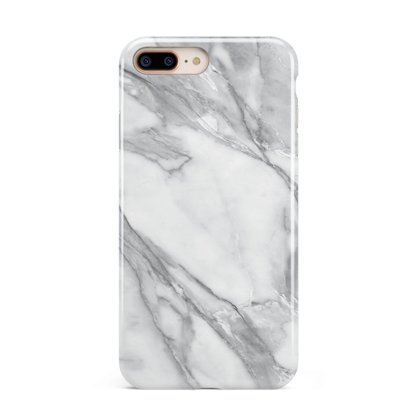 Faux Marble Effect White Grey Apple iPhone 7 8 Plus 3D Tough Case