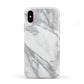 Faux Marble Effect White Grey Apple iPhone XS 3D Tough