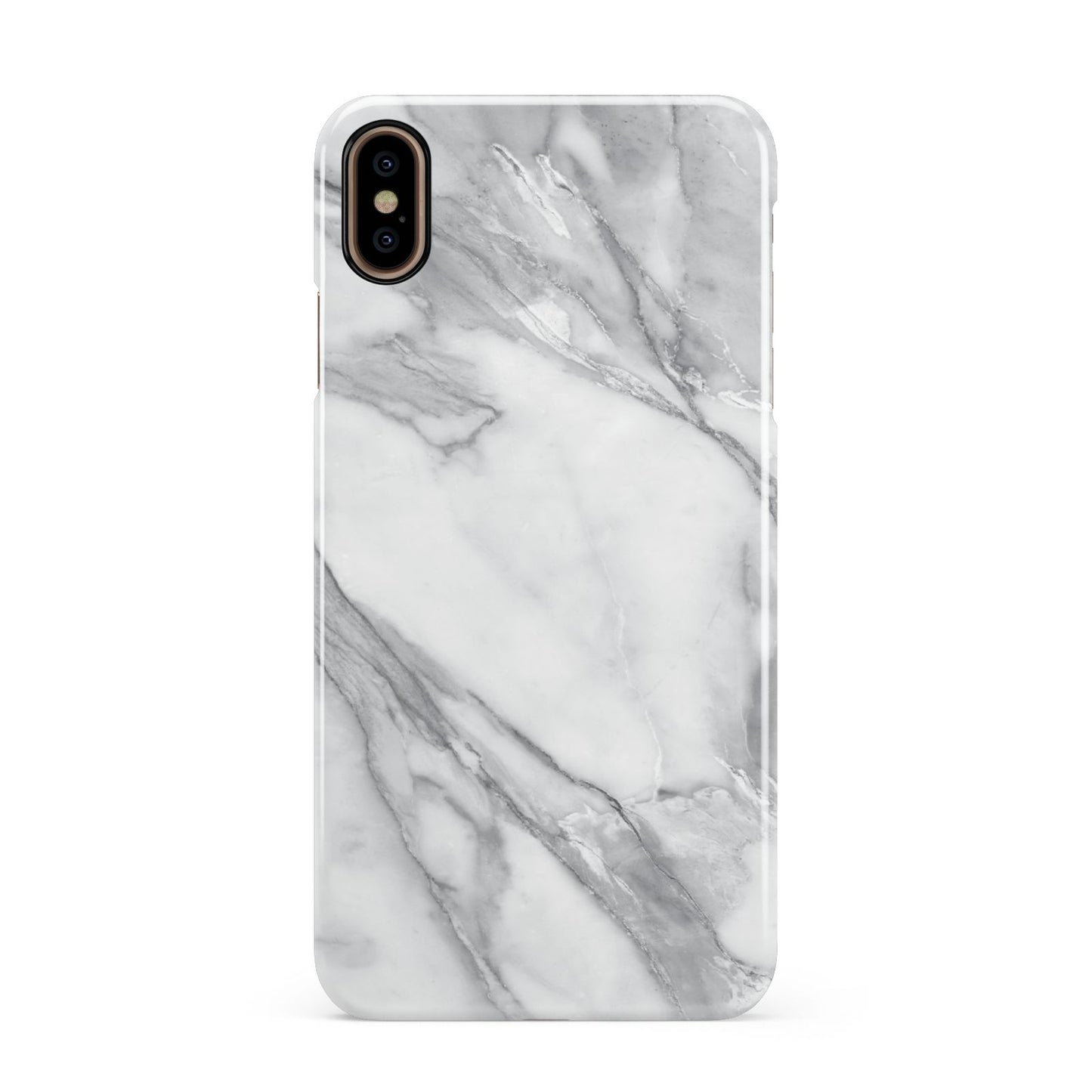 Faux Marble Effect White Grey Apple iPhone Xs Max 3D Snap Case