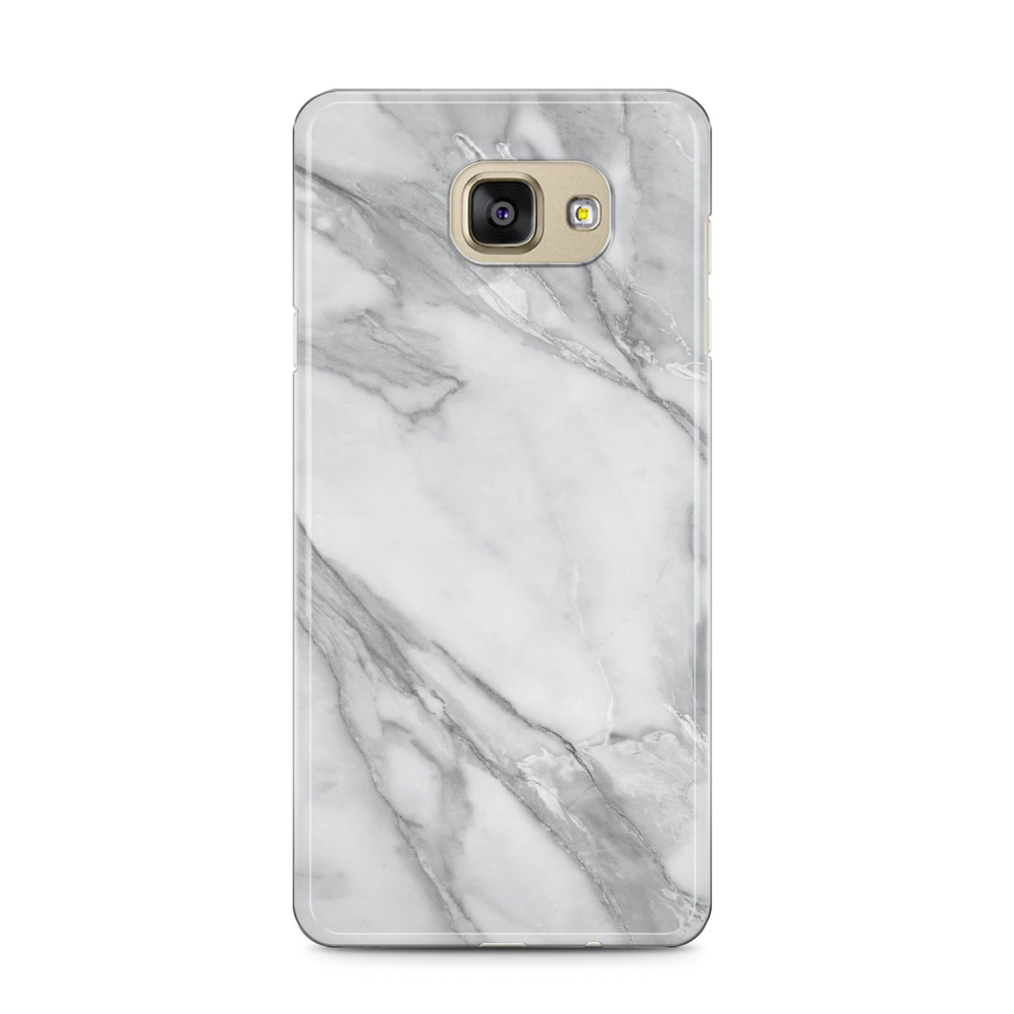 Faux Marble Effect White Grey Samsung Galaxy A5 2016 Case on gold phone