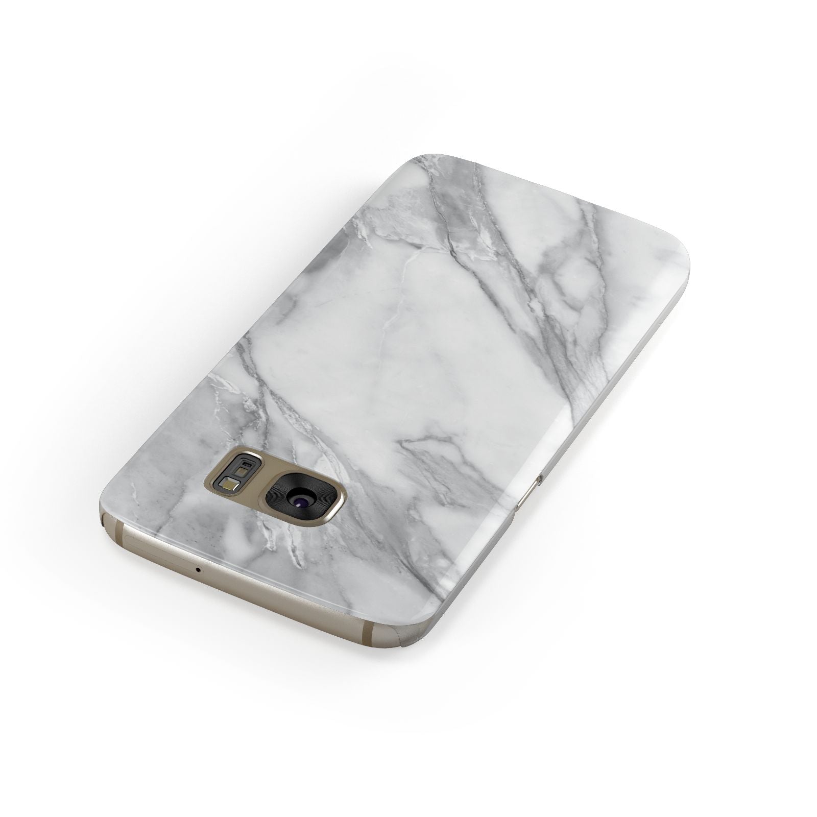 Faux Marble Effect White Grey Samsung Galaxy Case Front Close Up