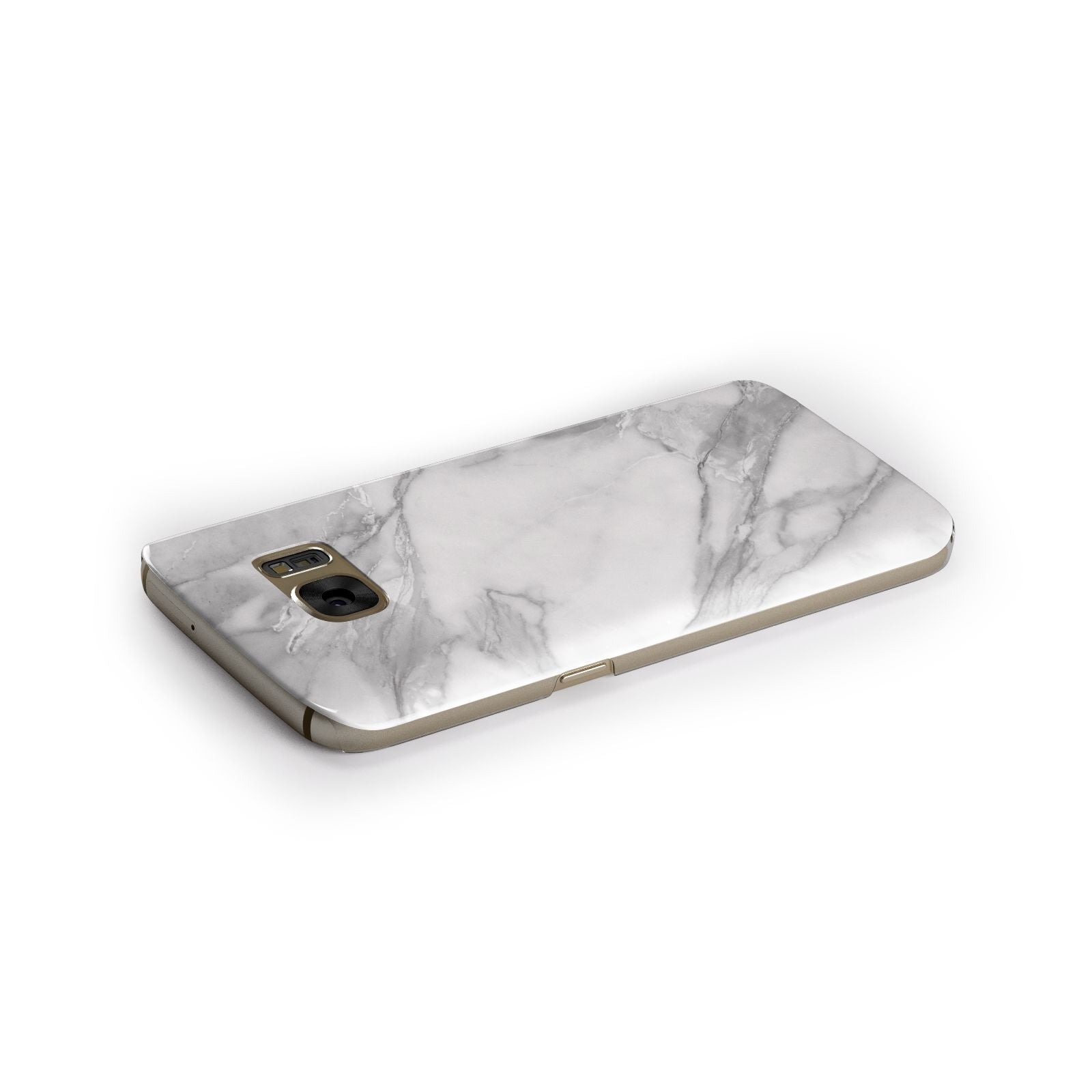 Faux Marble Effect White Grey Samsung Galaxy Case Side Close Up