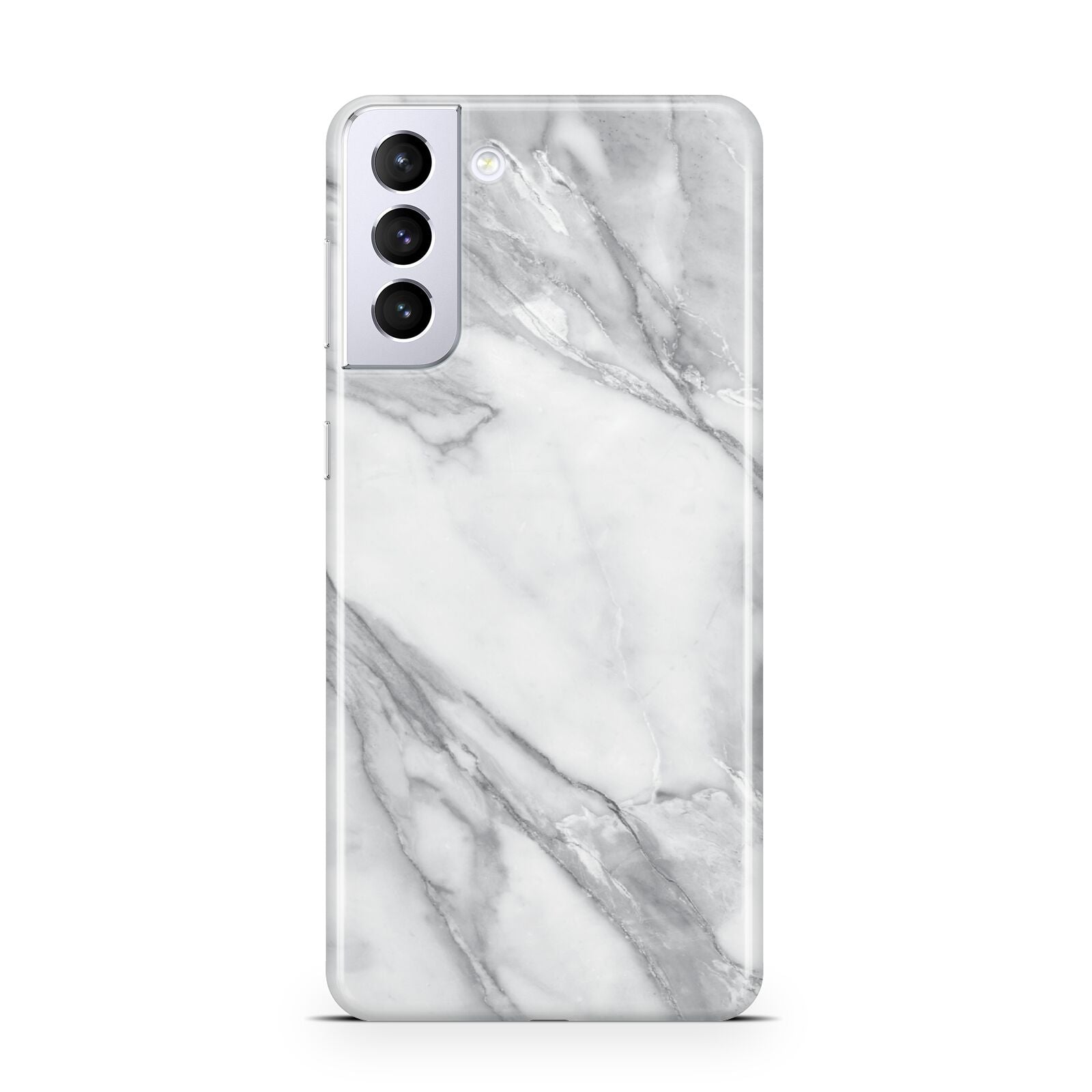Faux Marble Effect White Grey Samsung S21 Plus Phone Case