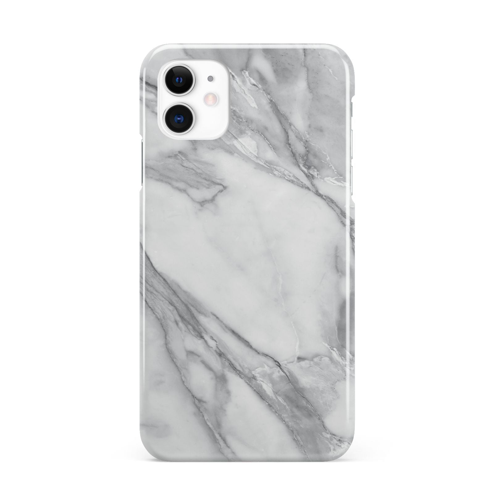 Faux Marble Effect White Grey iPhone 11 3D Snap Case