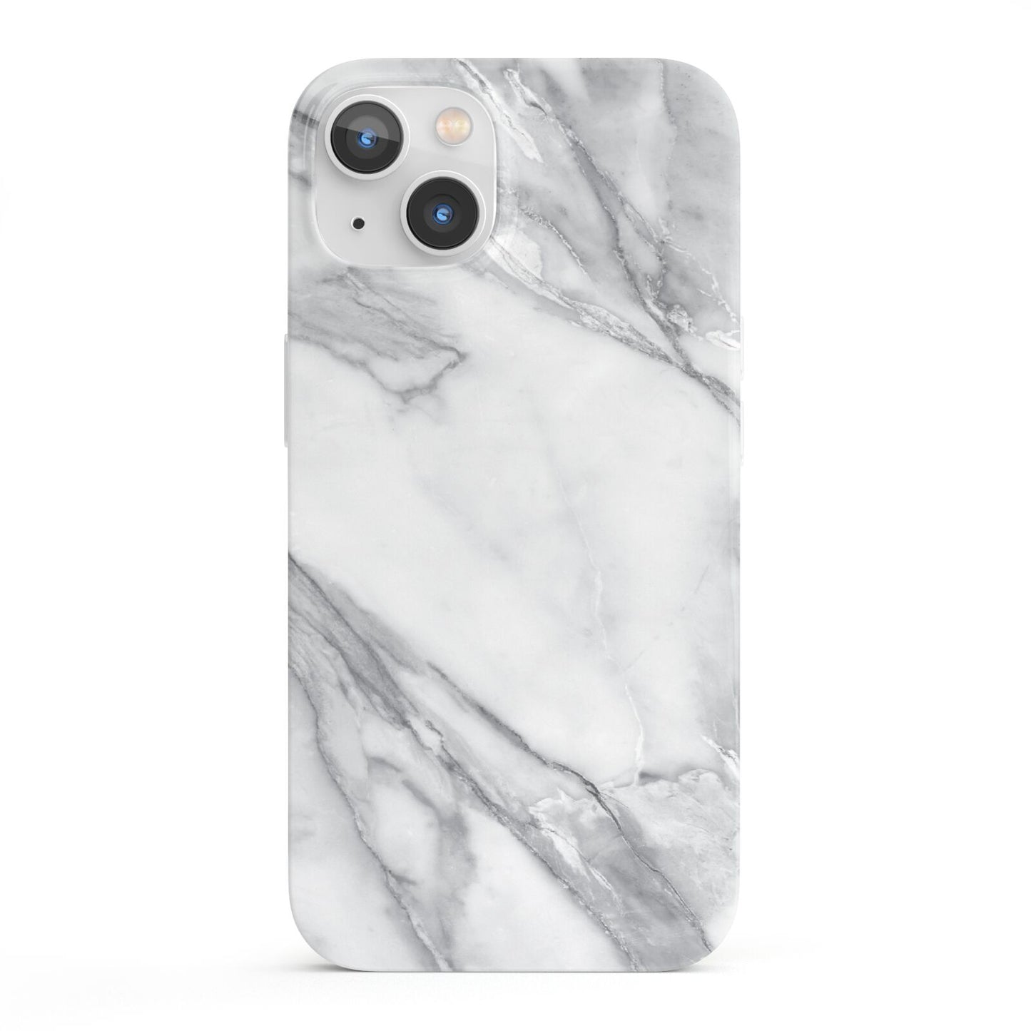 Faux Marble Effect White Grey iPhone 13 Full Wrap 3D Snap Case