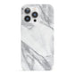 Faux Marble Effect White Grey iPhone 13 Pro Full Wrap 3D Snap Case
